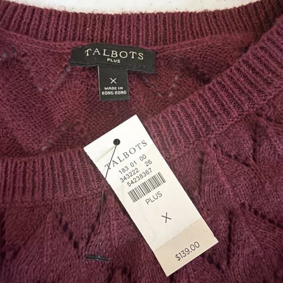 Talbots plus XL Wine burgundy Sweater Dress minimalist knit relaxed MIDI NWT - Picture 10 of 11